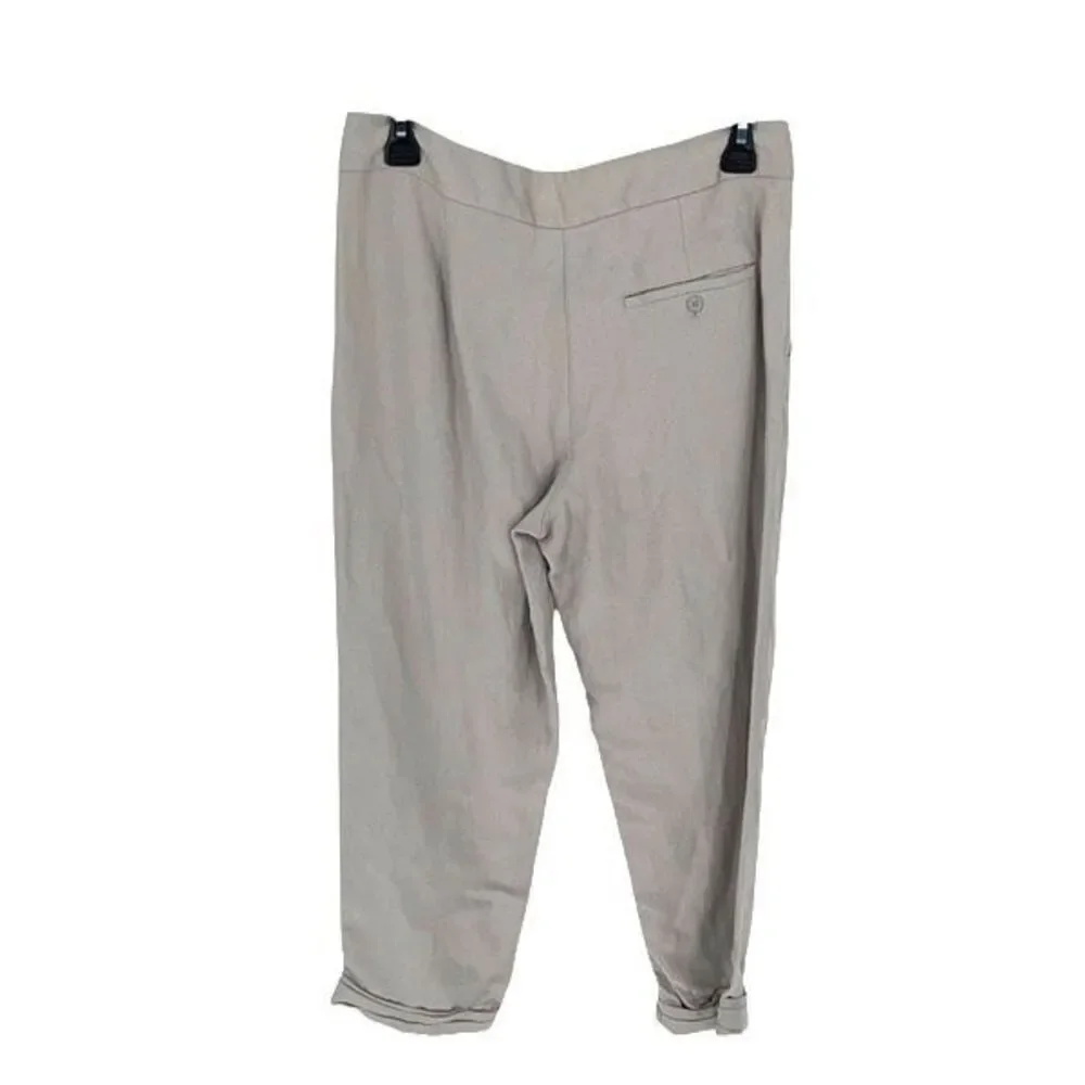 Wilfred Womens Allant Linen Blend‎ Tie Waist Crop Pants Light Gray Size 2
